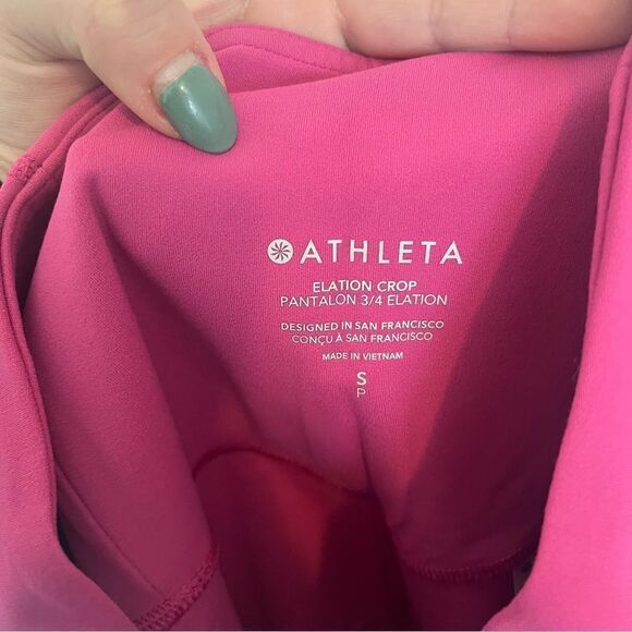 Athleta ELATION ULTRA HIGH RISE CROP Small Iceplant Pink NEW - Picture 11 of 12